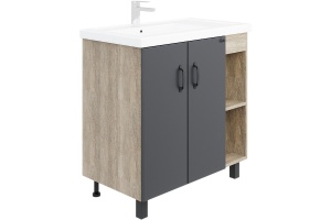 Тумба под раковину Onika Тимбер 80 серый - светлое дерево