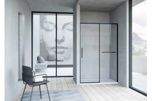 Душевая дверь Vincea Slim Soft 100х200 профиль черный стекло прозрачное - 2