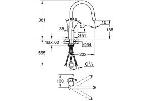 Смеситель Grohe Eurosmart Cosmopolitan 31481001 для кухонной мойки - 3