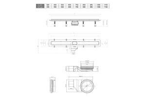 Душевой лоток Pestan Confluo Frameless Line 650 black glass - 2