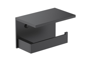 Держатель туалетной бумаги с полкой для телефона Timo Petruma черный матовый