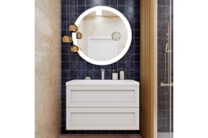 PLATINO База под раковину подвесная с двумя выкатными ящиками, Белый глянец AM-Platino-900-2C-SO-BL -Cer