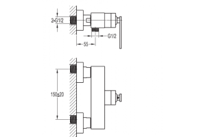 Смеситель для душа Cezares City хром (CITY-D-01) - 2