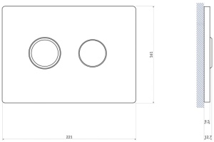 Кнопка смыва Cersanit Accento Circle 63839 черная матовая - 3