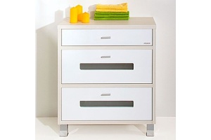 Комод Бриклаер Бали 71 светлая лиственница, белый глянец