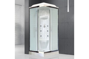Душевая кабина Royal Bath 90х90 хром стекло матовое с гидромассажем - 2