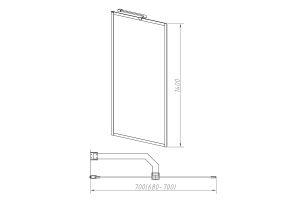Шторка на ванну Vincea 70х140 профиль хром стекло прозрачное - 3