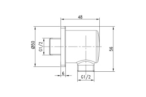 Подключение для душевого шланга Lemark LM5983CW для LM5922CW, LM5929CW, хром/белый - 2