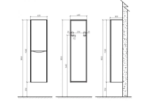 Шкаф-пенал Belbagno Ancona-n 150х40 Rovere Moro (ANCONA-N-1500-2A-SC-RW-L) - 2