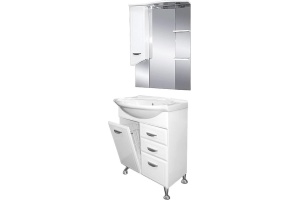 Тумба с раковиной Misty Дрея 65 2 ящика с бельевой корзиной - 3