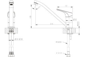 Смеситель Bravat Drop-D F748162C-1 для кухонной мойки - 3