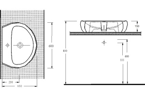 Раковина beWash Bekinger 87601106 60 см черная - 2