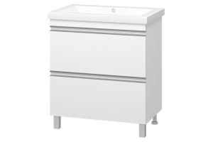 Тумба с раковиной Misty Ингрид 75 белая глянцевая