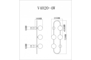 Накладной светильник Moderli Krona V4020-4W - 2