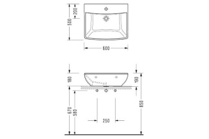 Накладная раковина Serel  60 см (2045) - 2