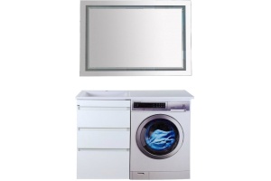 Тумба с раковиной Misty Фостер 120 напольная, под стиральную машину - 2