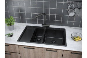 Мойка кухонная Paulmark Liga R 78 темный хром  - 2