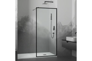 Душевая перегородка RGW Walk In WA-012B 90х200 профиль черный стекло прозрачное