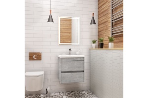 FAMILY База под раковину подвесная с двумя выкатными ящиками, Cemento Veneto, 500x350x550, Family-500-2C-SO-CV