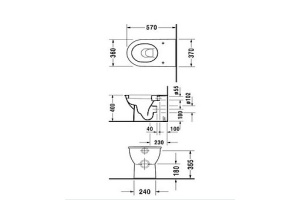 Унитаз приставной Duravit Darling new с крышкой, белый (21390900001) - 3