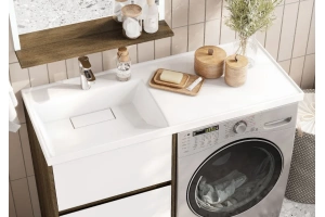 Комплект мебели Aquaton Лондри 60 темное дерево-белый - 3