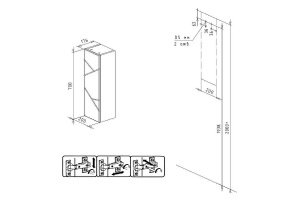 Подвесной шкаф Бриклаер Кристалл 20 белый (4627125416040) - 3