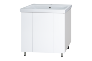 Тумба с раковиной Misty Лира 80 белая глянцевая