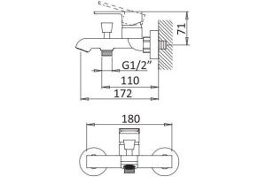 Смеситель Cezares Nautic VM NOP для ванны с душем - 2