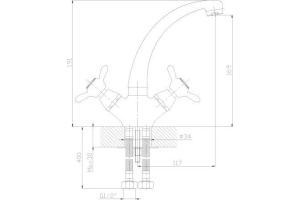 Смеситель для кухонной мойки Rossinka  хром (Q02-64) - 2