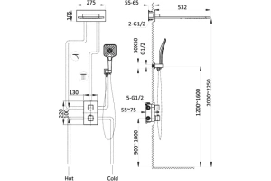 Душевой комплект встраиваемый Vincea черный матовый - 3