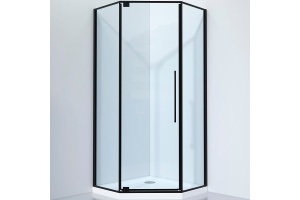 Душевой уголок Black&White Stellar Wind 90х90 черный стекло прозрачное