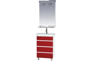 Тумба с раковиной Misty Прима 50 красная эмаль - 2