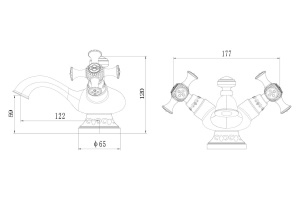 Смеситель Zorg Antic A 6011U-BR для раковины - 2