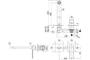 Смеситель Paffoni Elle EL105NO70 С ВНУТРЕННЕЙ ЧАСТЬЮ, для раковины - 2