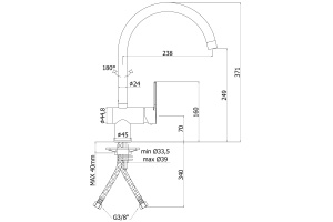 Смеситель Paffoni Ringo RIN180NO для кухонной мойки - 3