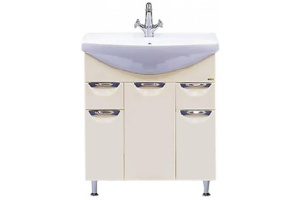 Тумба с раковиной Misty Орхидея 75 бежевая глянцевая