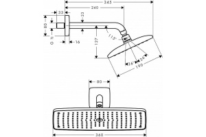 Верхний душ Hansgrohe Raindance E Air 27371000 - 2