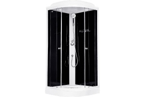 Душевая кабина Royal Bath HK 90x90 профиль белый стекло прозрачное задняя стенка черная