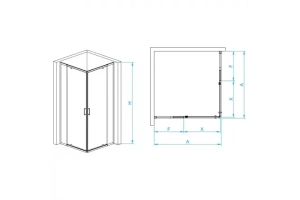 Душевая дверь Rgw Passage 100x195 чёрный стекло прозрачное - 2