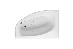 Акриловая ванна Excellent Kameleon 170x110 белая золото левая с гидромассажем