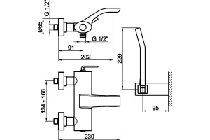 Смеситель для ванны Webert Wolo черный матовый (WO850101564) - 2