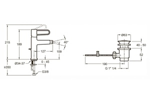 Смеситель Jacob Delafon Odeon Rive Gauche E21033-CP-CP для биде - 2