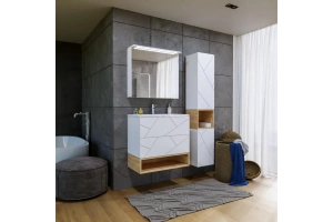 Зеркало-шкаф Бриклаер Кристалл 75 белое (4627125415999) - 3