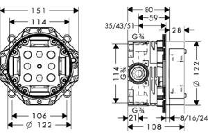 Внутренняя часть, Hansgrohe,  ibox universal, назначение-для смесителя - 2