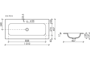 Раковина накладная Ceramica Nova Element 101х45.7 белая - 2