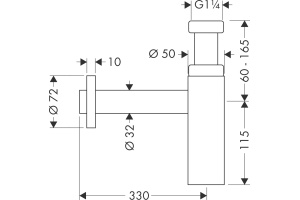 Сифон для раковины Hansgrohe Flowstar S 52105340 шлифованный черный - 2
