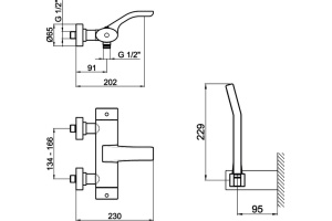 Смеситель для ванны Webert Wolo черный матовый (WO980201564) - 2