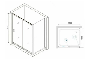 Душевой уголок RGW Passage PA-76 170х100 профиль хром стекло прозрачное - 3