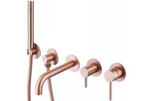 Смеситель для ванны встраиваемый Abber Wasser Kreis розовое золото