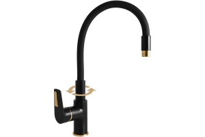 Смеситель для кухни Rav Slezak Colorado с гибким изливом черный матовый - золото - 2
